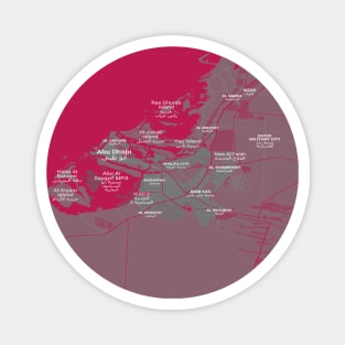 Abu Dhabi dark pink map Magnet